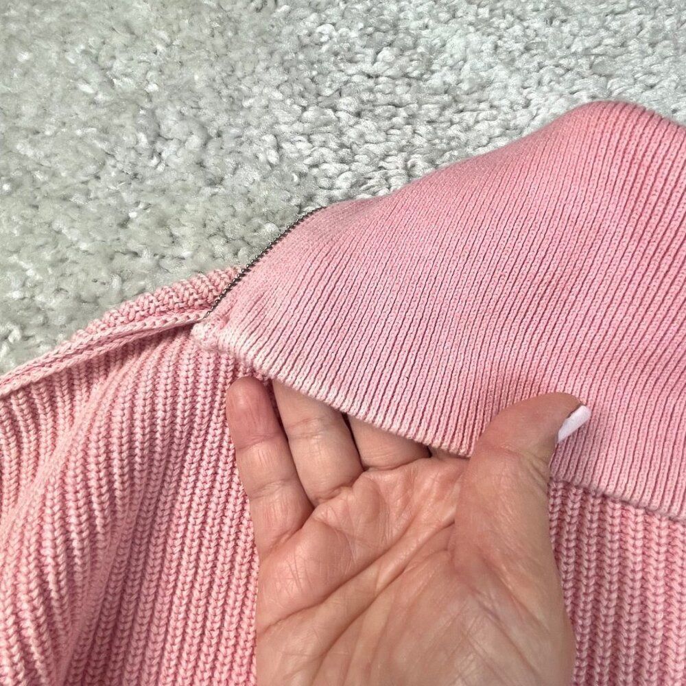 AERIE Beyond Quarter Zip Sweater Pink - Picture 5 of 9